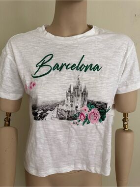 Rebellious One Barcelona Graphic Tee White Floral